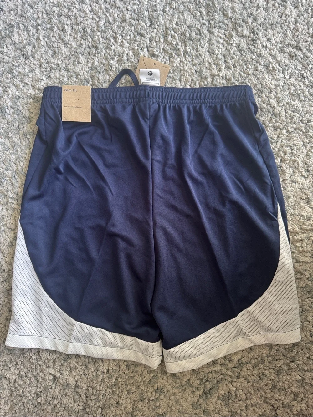 Nike Navy Athletic Shorts with White Swoosh